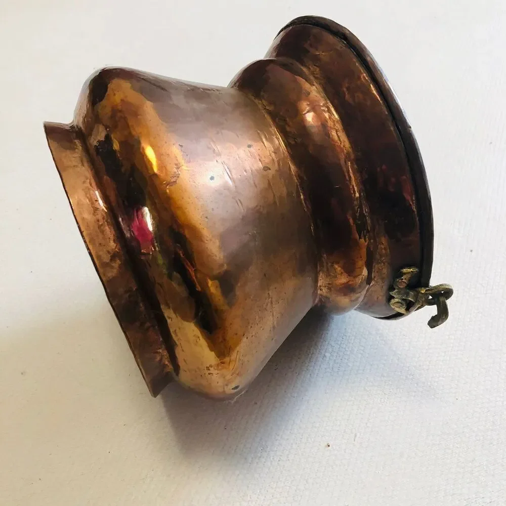 Vintage Copper Planter with Handle  hand-hammered pot
